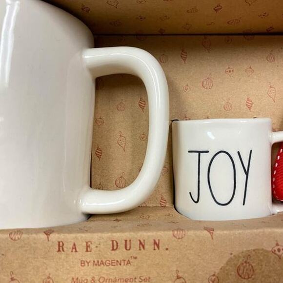 Rae Dunn Christmas Joy Mug & Mini Mug Ornament Set - Picture 3 of 4